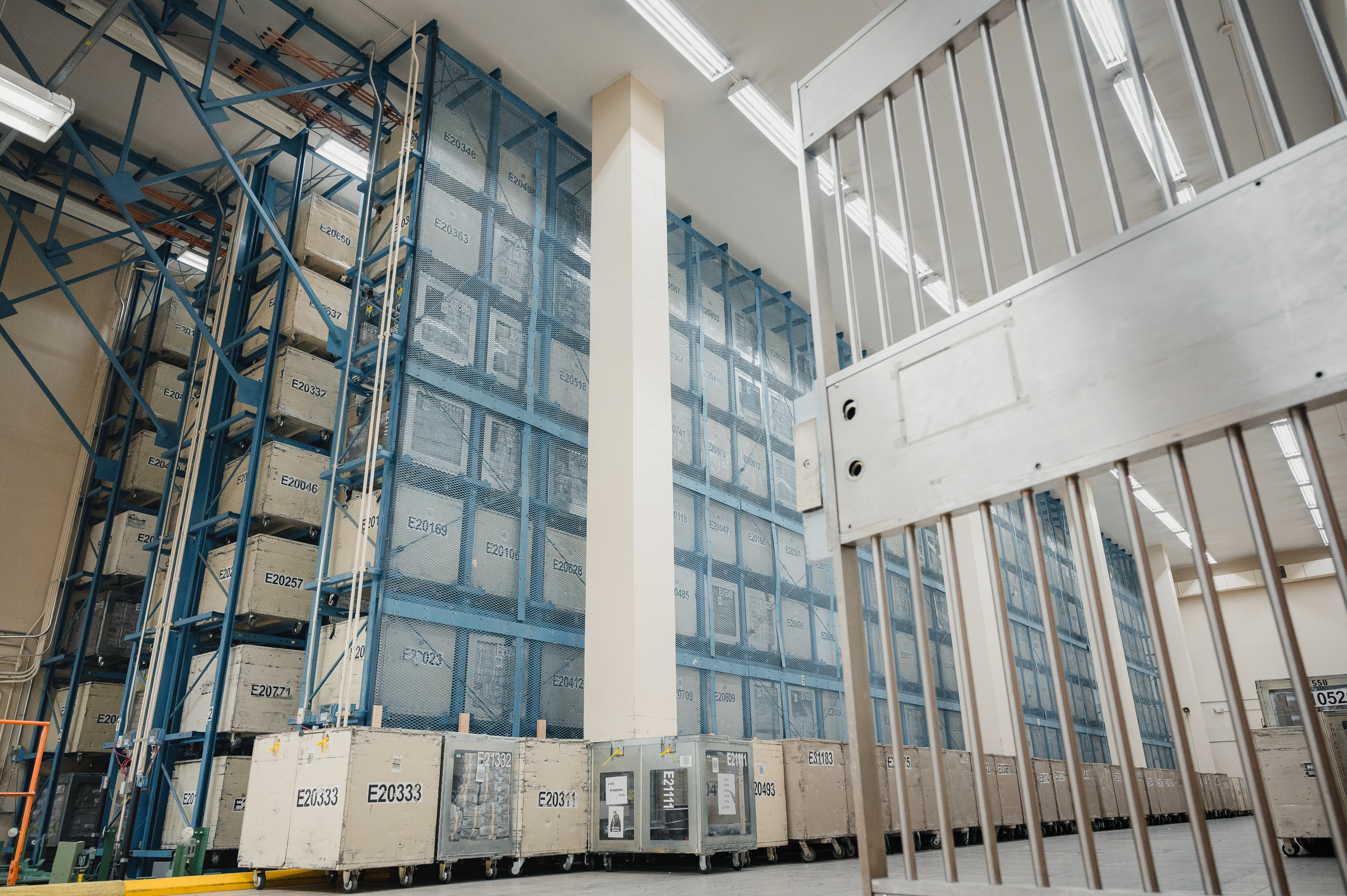 BALTIMORE, MD - JULY 12, 2023: Containers full of currency sit inside the vault at The Federal Reserve Bank of Richmond in Baltimore, MD. on Wednesday, July 12, 2023.(Photo by Hannah Yoon for The Washington Post)